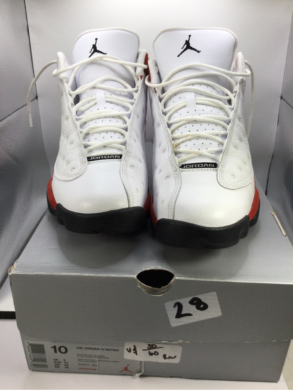 Air Jordan Retro Sneakers - White with Red & Black Accents